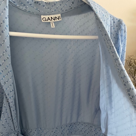 Ganni Floral Print Georgette Maxi Wrap Dress - Picture 6 of 6